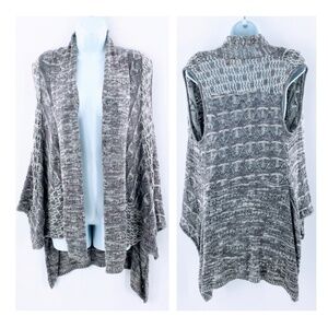 Anthropologie Open Front Cardigan Gray Moth Lavena Sleeveless Sweater Vest Sz S